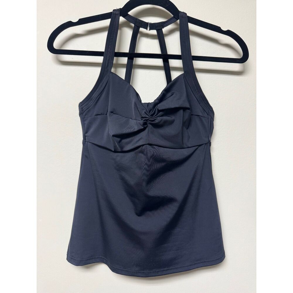 TITLE NINE Swim Tankini Black Ruched Front, Sz 32C